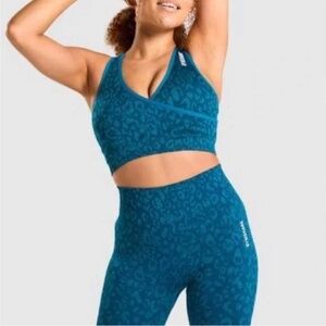 Blue Gymshark Adapt Animal Sports Bra